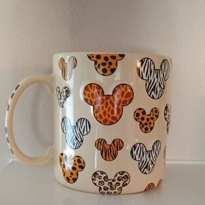 Disney Parks 3D Mickey Mouse Ears Animal Print Mug- Ceramic